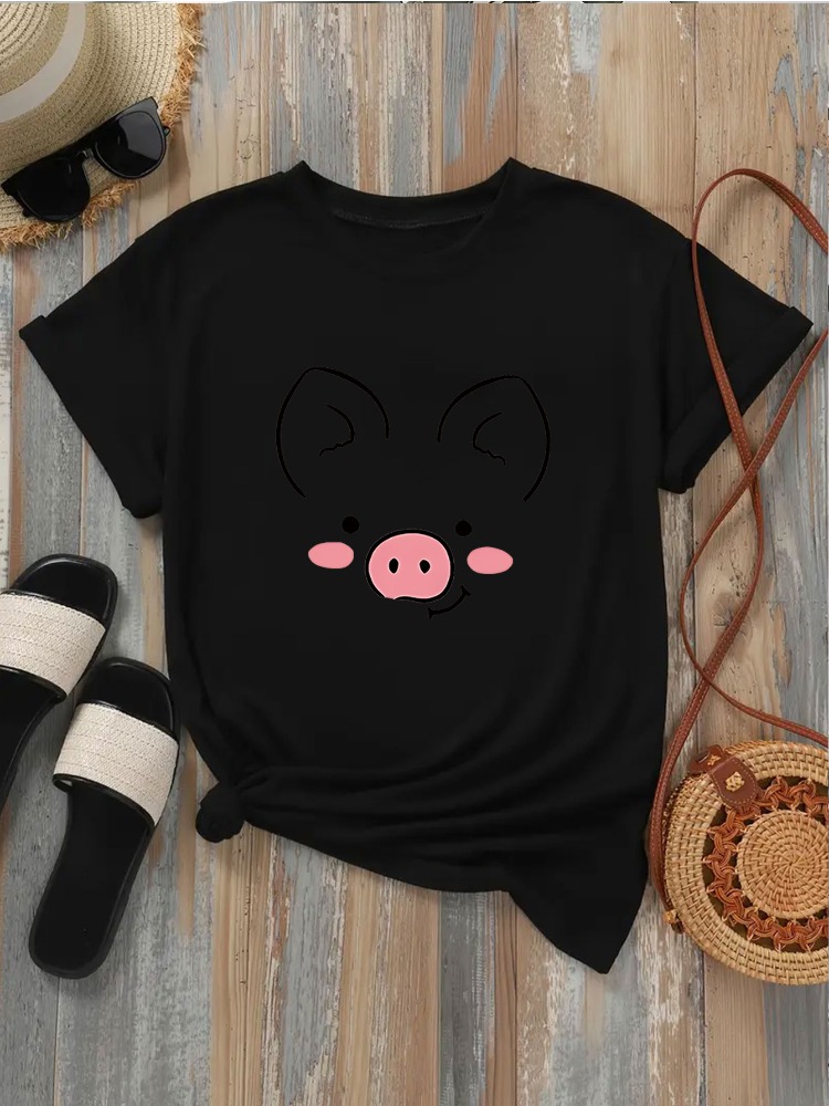 Summer Clothing Images - T-shirt da donna con faccina di