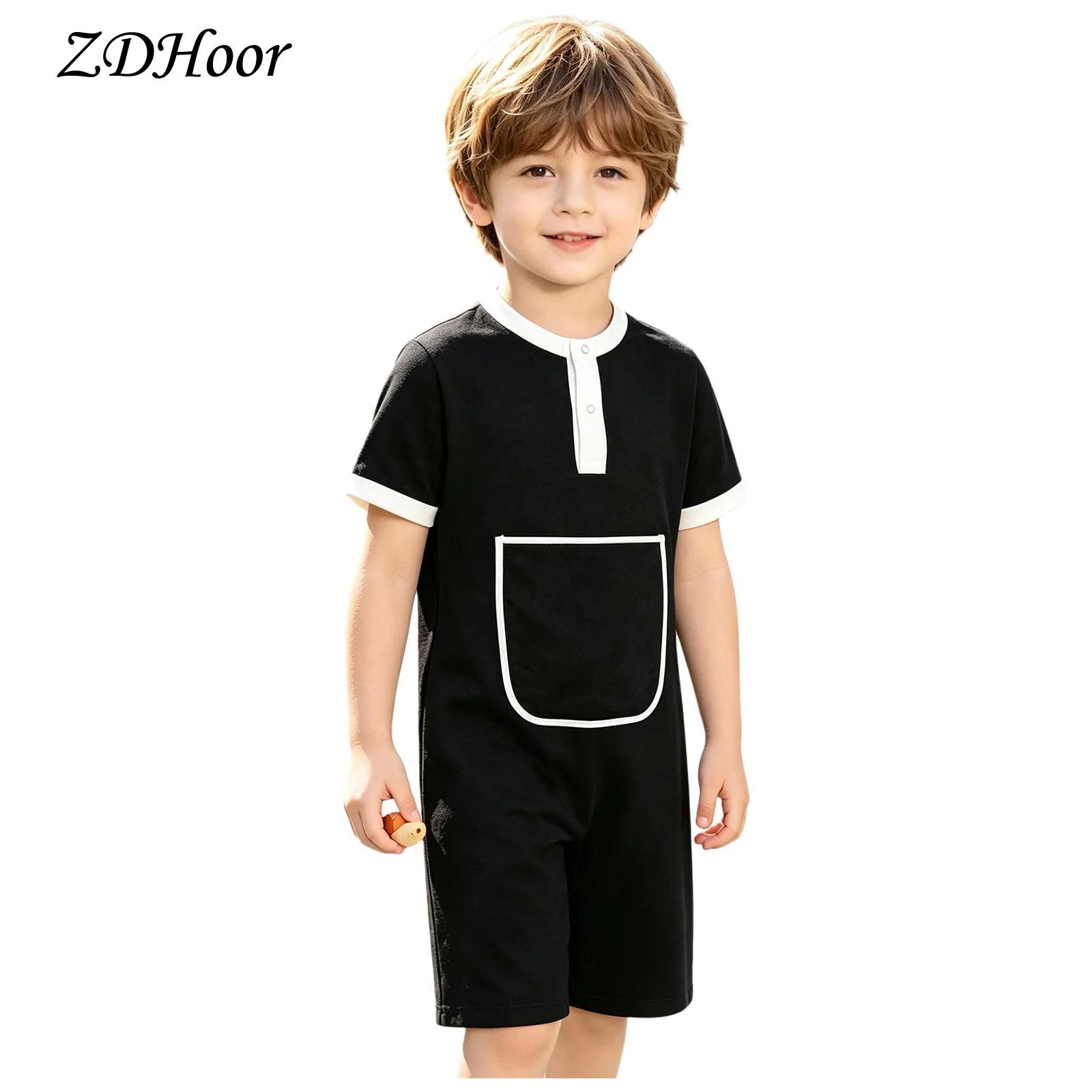 Summer Clothing Kids Boys - Tuta con bottoni a pressione per