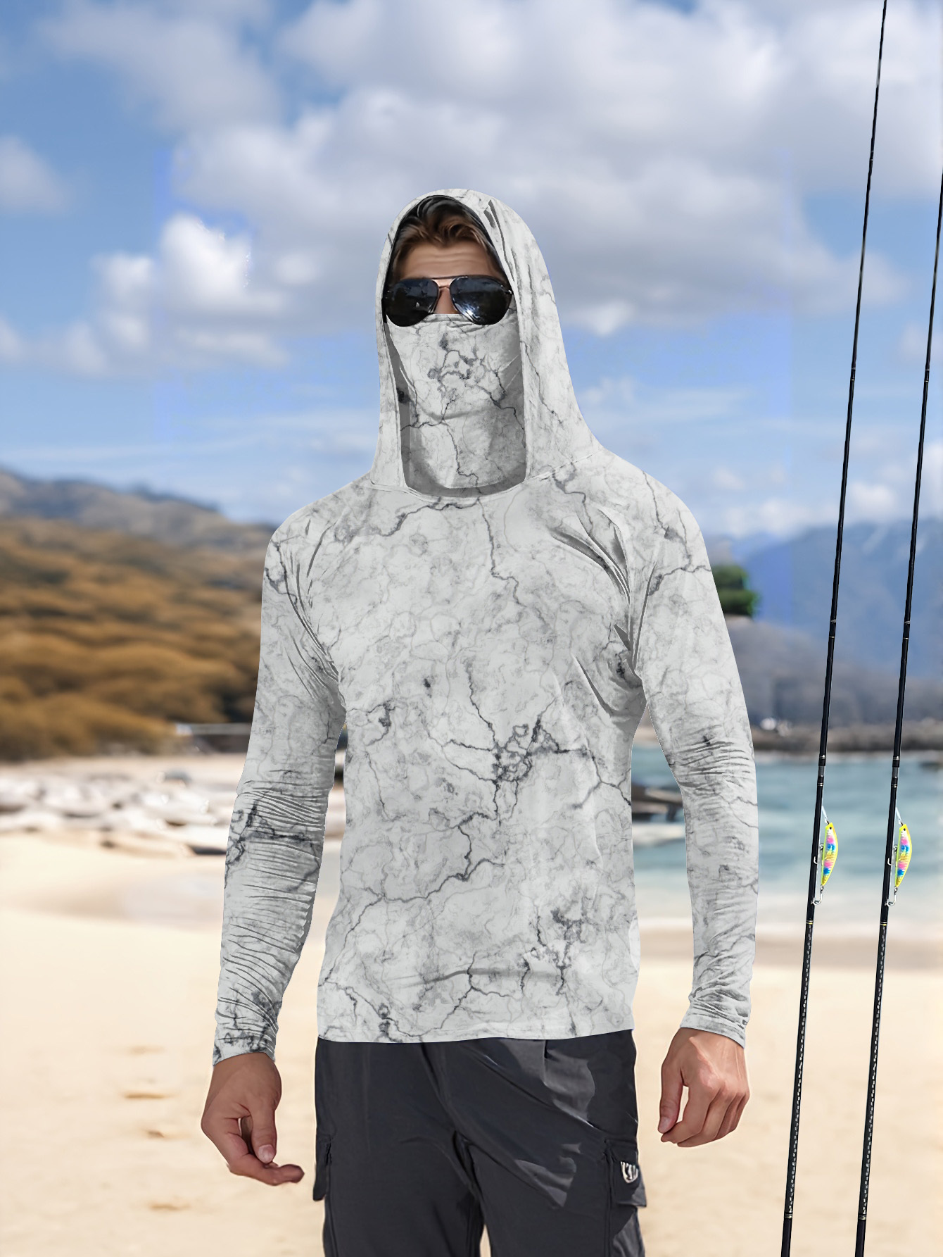Summer Knit Clothing - Camicia da Pesca con Cappuccio per