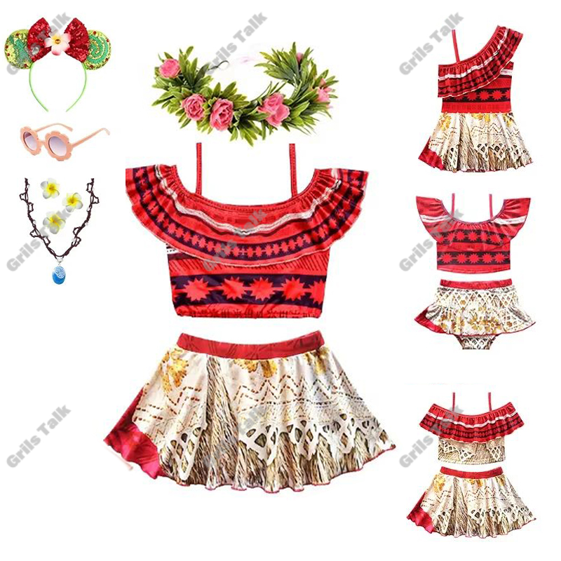Summer Clothing Set For Girls - Estate Fata Principessa Moana Cosplay Costumi