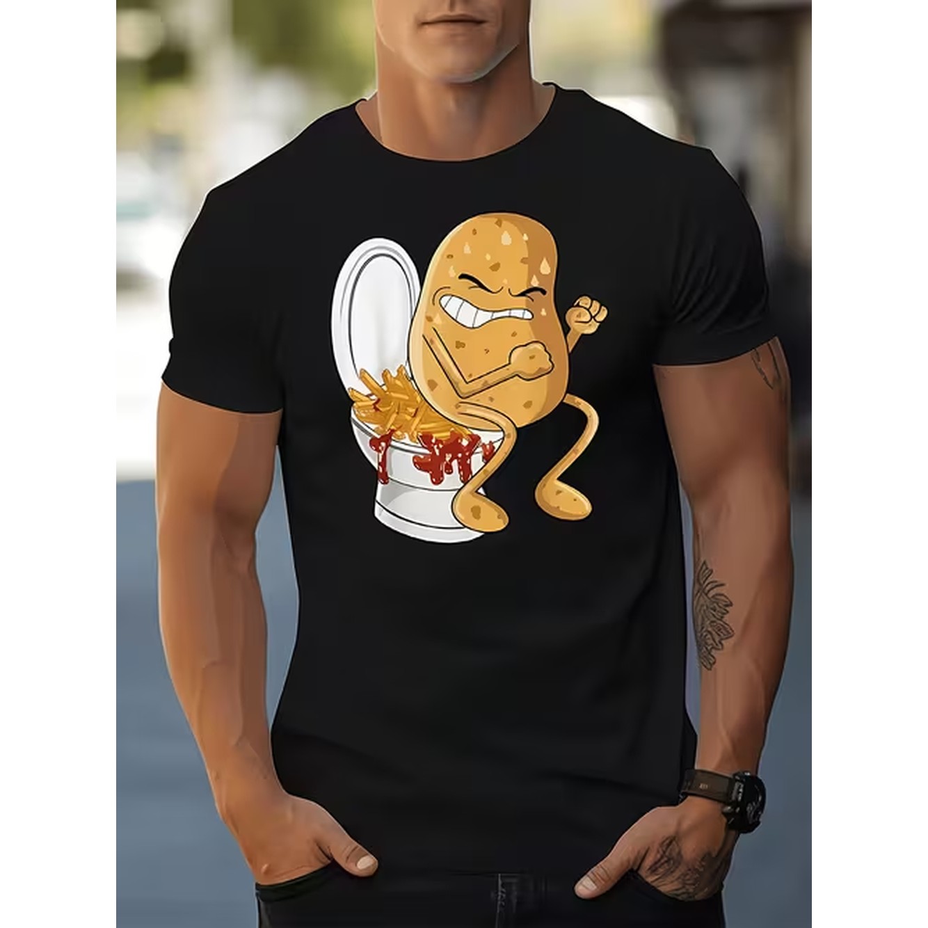 Summer Clothing Images - T-shirt Casual da Uomo con Stampa