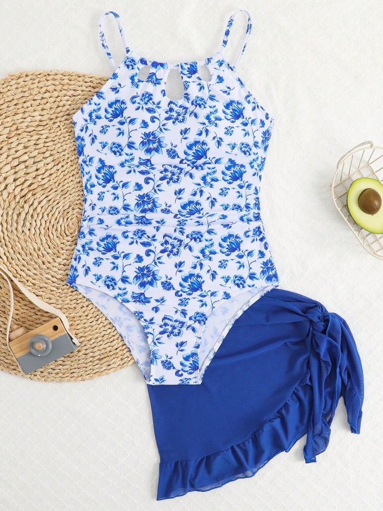 Swim Cover Up Mesh - Costume da bagno intero per bambine