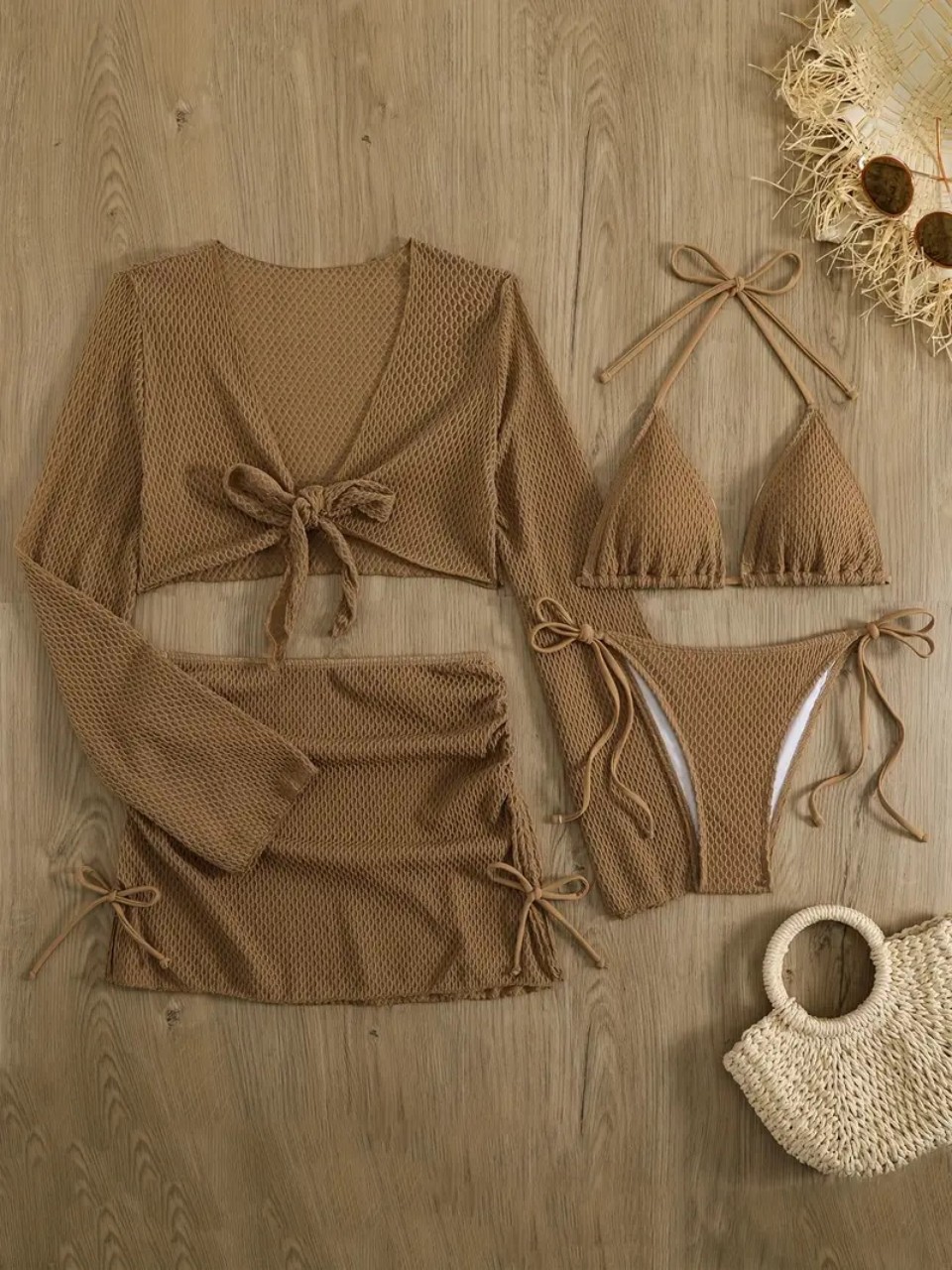 4 pezzi Halter Bikini Set 2026 - Swim Cover Up Mesh recensione e prezzo