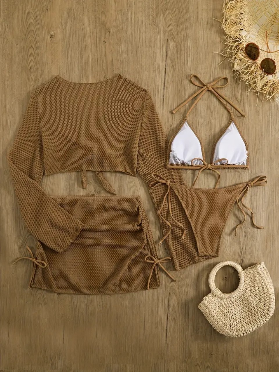 4 pezzi Halter Bikini Set 2026 - Swim Cover Up Mesh recensione e prezzo